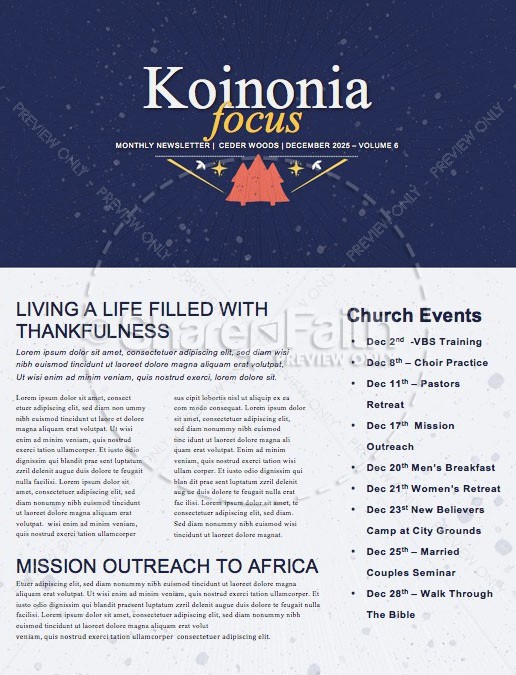 Different Kind Of Christmas Church Newsletter Thumbnail Showcase