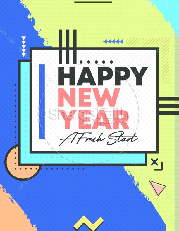 Happy New Year Fresh Start Church Flyer Thumbnail Showcase