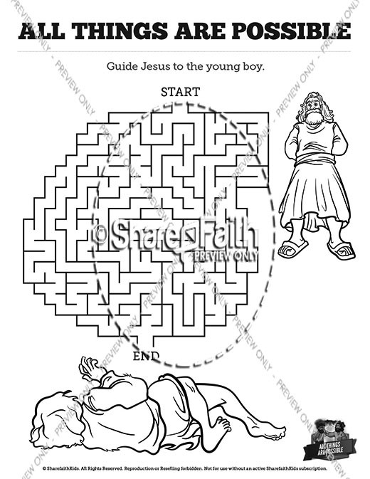 Mark 9 All Things Are Possible Bible Mazes | Sharefaith Kids