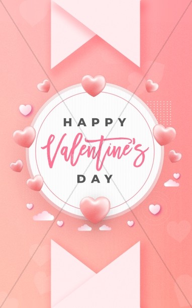 Valentine's Day Pink Church Bifold Bulletin Thumbnail Showcase