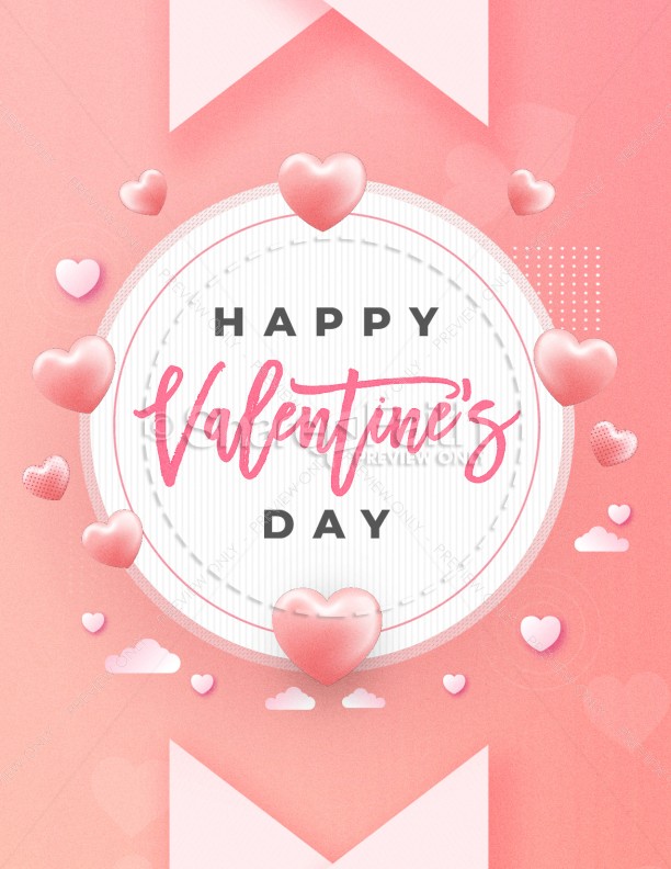 Valentine's Day Pink Church Flyer Thumbnail Showcase