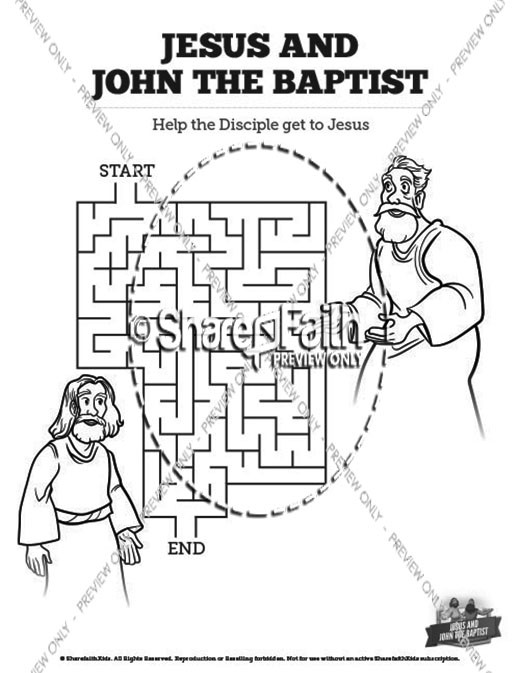 Matthew 11 Jesus and John the Baptist Bible Mazes Thumbnail Showcase