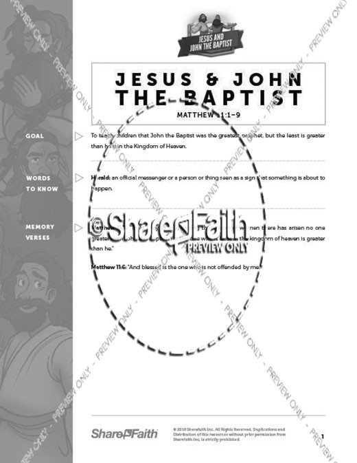 Matthew 11 Jesus and John the Baptist Curriculum Thumbnail Showcase