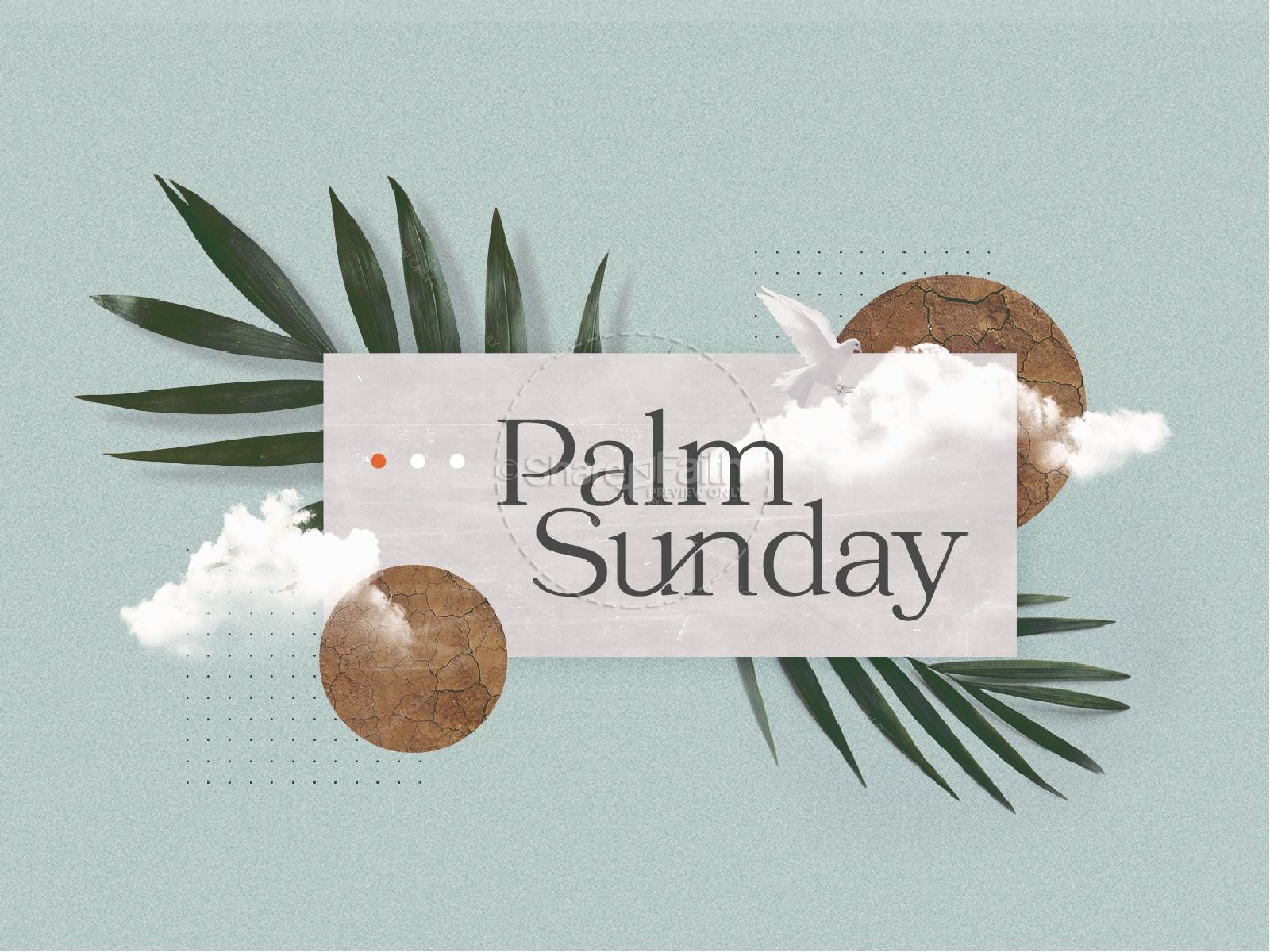 Palm Sunday Blue Church PowerPoint Thumbnail 1