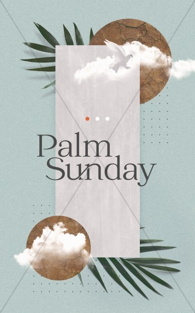 Palm Sunday Blue Church Bifold Bulletin Thumbnail Showcase