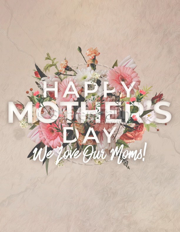 Mother's Day Flowers Church Flyer Thumbnail Showcase