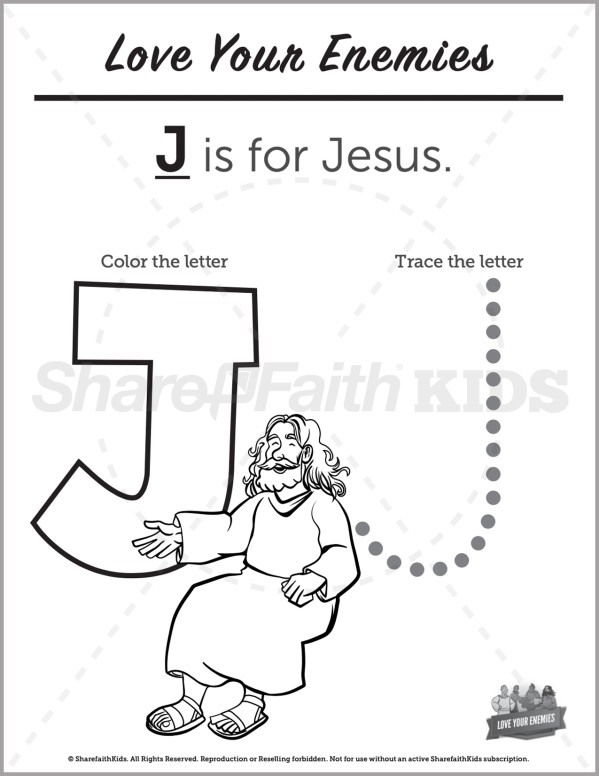 Matthew 5 Love Your Enemies Preschool Letter Coloring