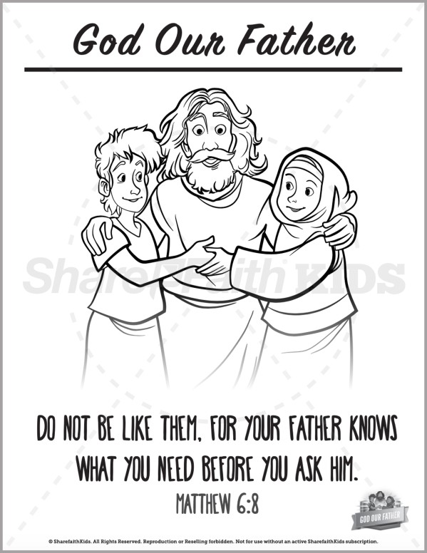 Matthew 6 God Our Father Preschool Coloring Pages | Sharefaith Kids