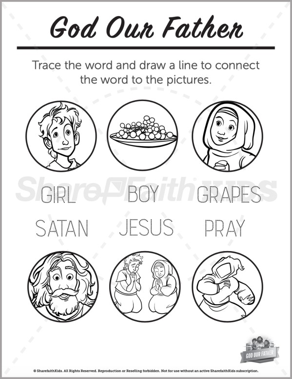 Matthew 6 God Our Father Preschool Word Picture Match Thumbnail Showcase