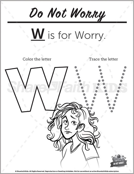 Matthew 6 Do Not Worry Preschool Letter Coloring