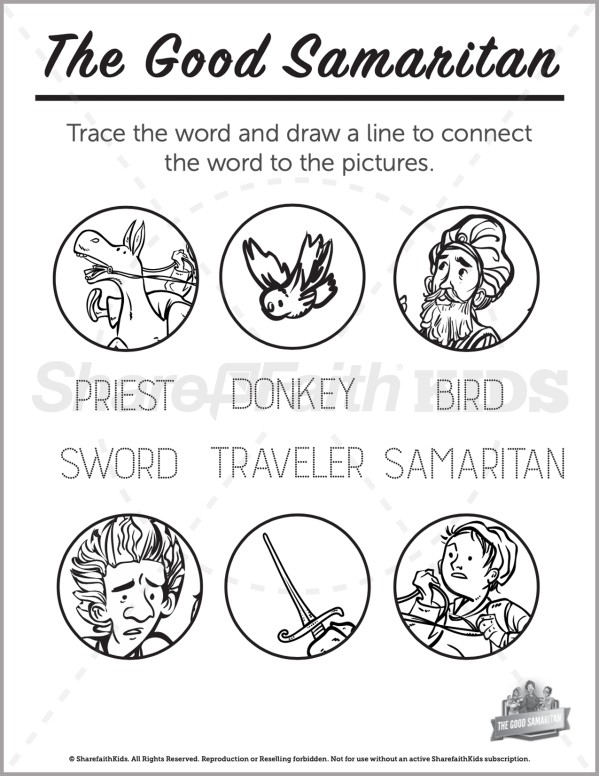 Luke 10 The Good Samaritan Preschool Word Picture Match