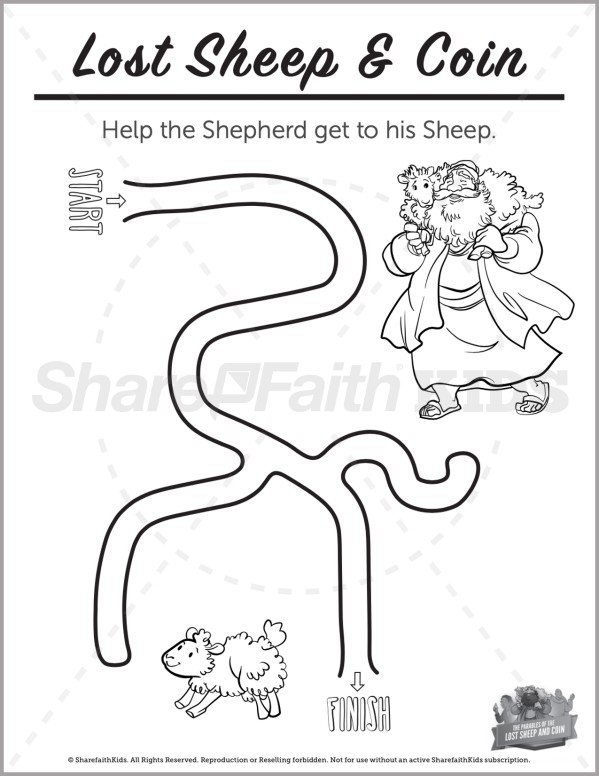 Luke 15 The Lost Sheep and Coin Preschool Mazes