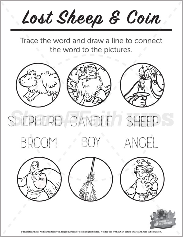 Luke 15 The Lost Sheep and Coin Preschool Word Picture Match Thumbnail Showcase