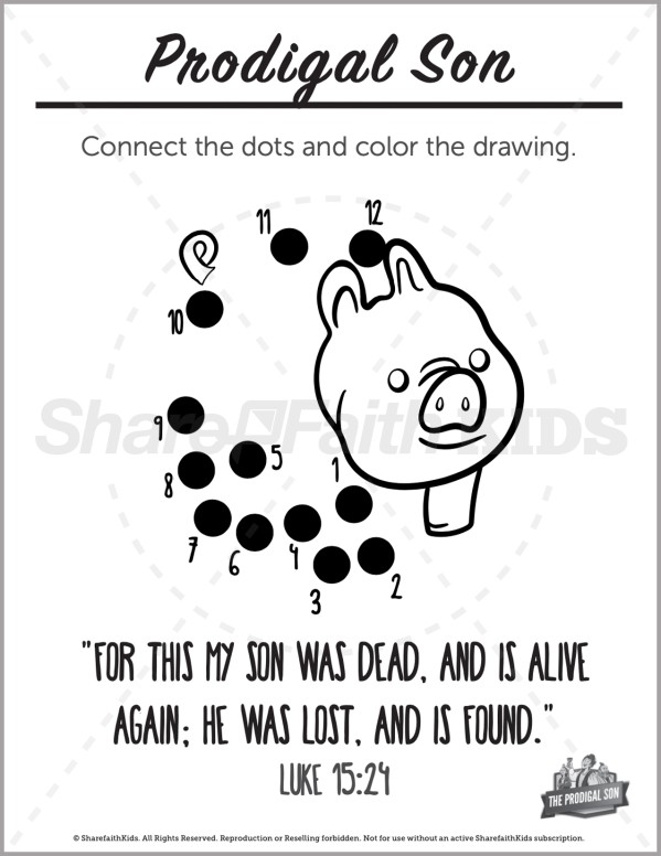 Luke 15 The Prodigal Son Preschool Dot to Dot Thumbnail Showcase