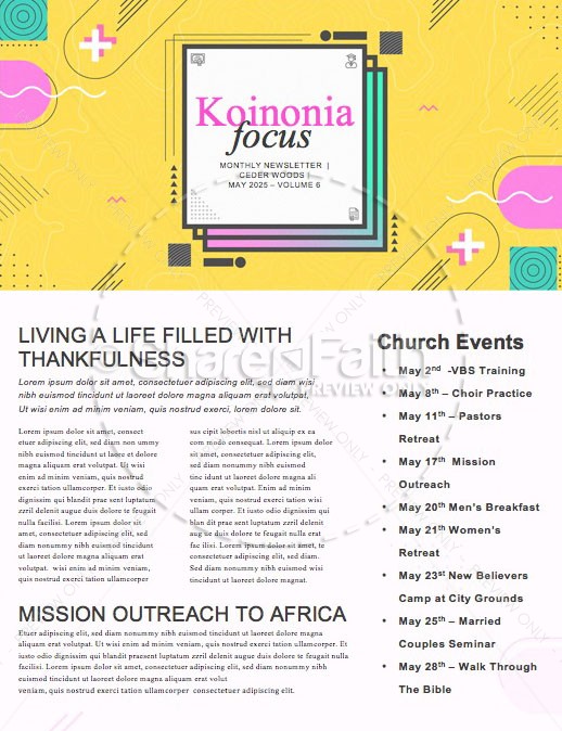 Grad Sunday Yellow Church Newsletter Thumbnail Showcase