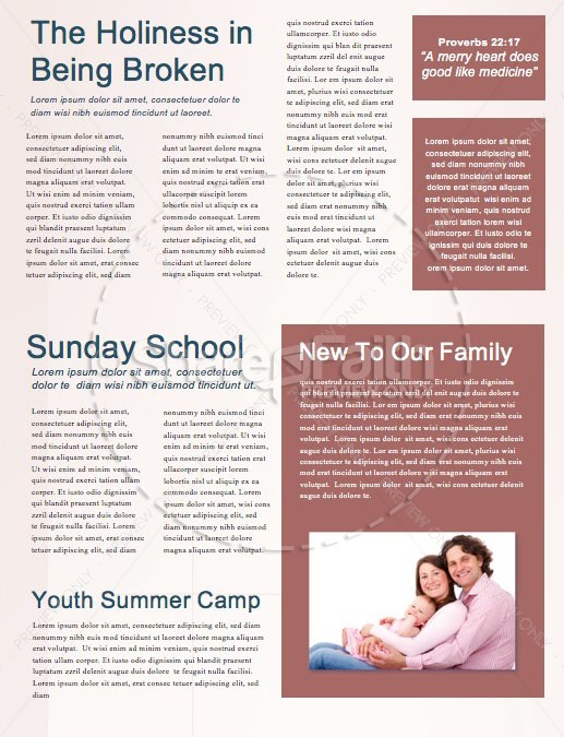 Jesus' Ascension Pink Blue Church Newsletter | page 2
