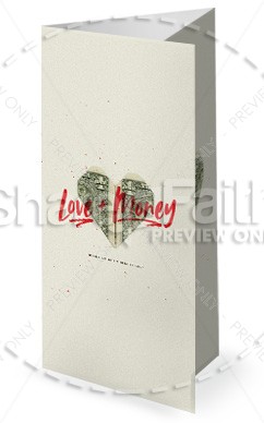 Love And Money Church Trifold Bulletin Thumbnail Showcase