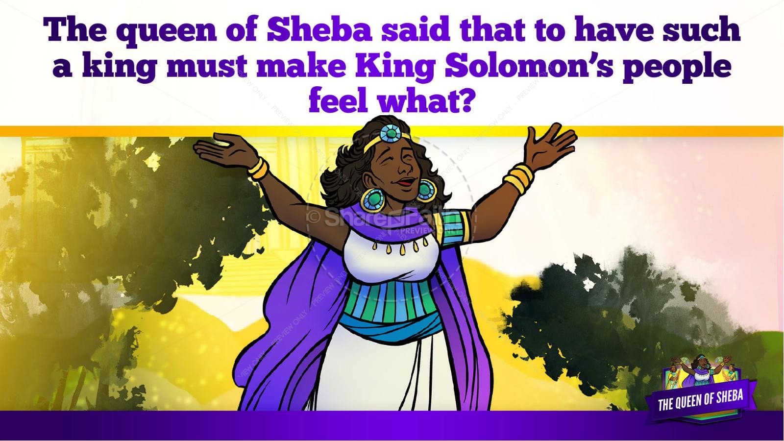 1 Kings 10 The Queen of Sheba Kids Bible Story Thumbnail 24