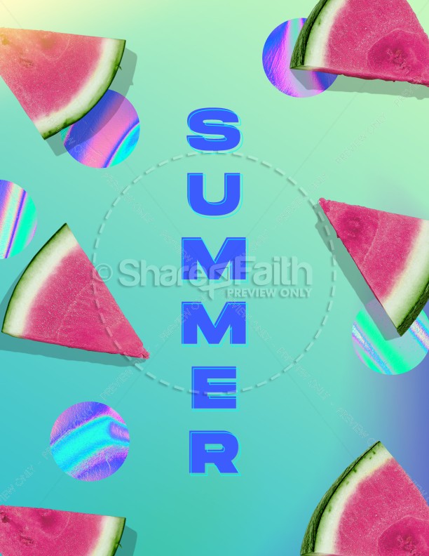 Summer Watermelon Church Flyer Thumbnail Showcase