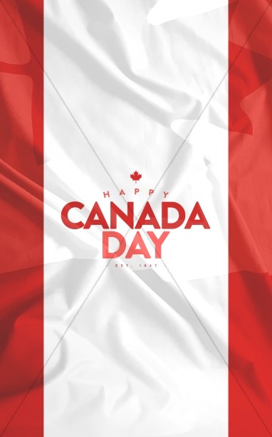 Canada Day Flag Church Bifold Bulletin Thumbnail Showcase