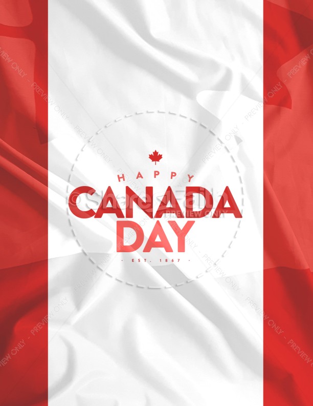 Canada Day Flag Church Flyer Thumbnail Showcase