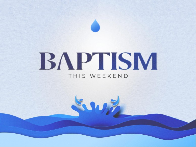 Baptism Sunday Blue Church PowerPoint