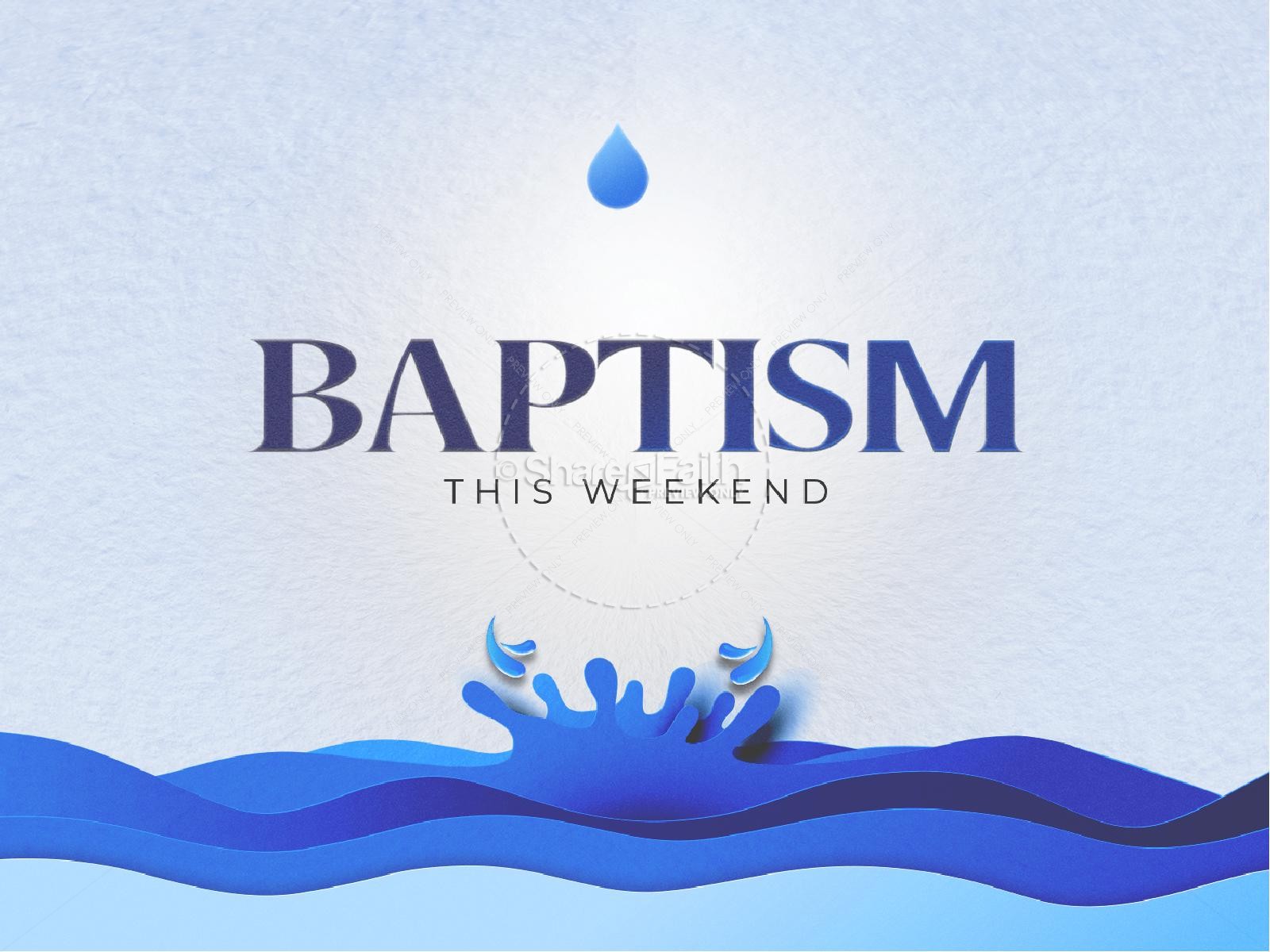Baptism Sunday Blue Church PowerPoint Thumbnail 1