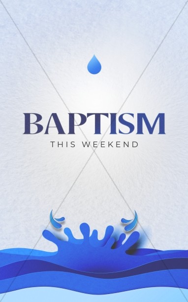 Baptism Sunday Blue Church Bifold Bulletin