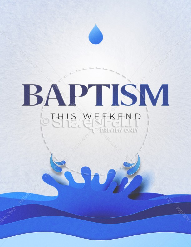 Baptism Sunday Blue Church Flyer Thumbnail Showcase