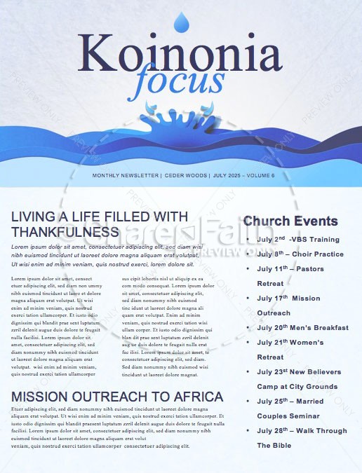 Baptism Sunday Blue Church Newsletter Thumbnail Showcase