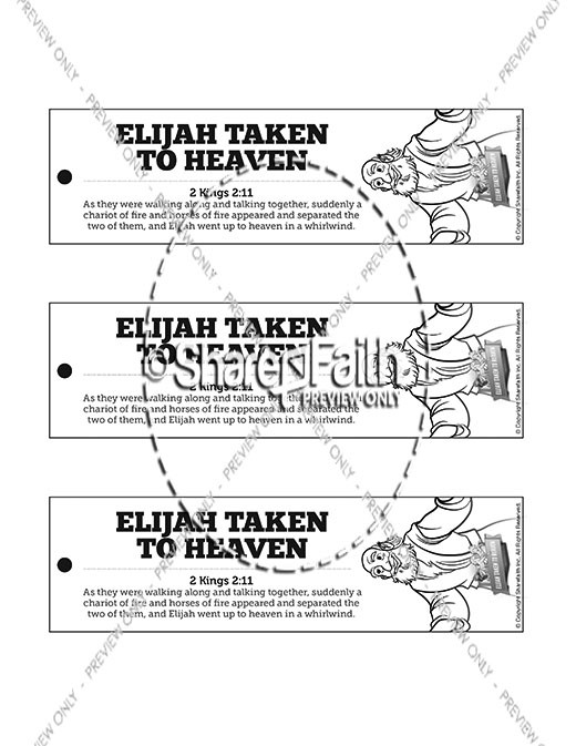 2 Kings 2 Elijah Taken to Heaven Bible Bookmarks Thumbnail Showcase