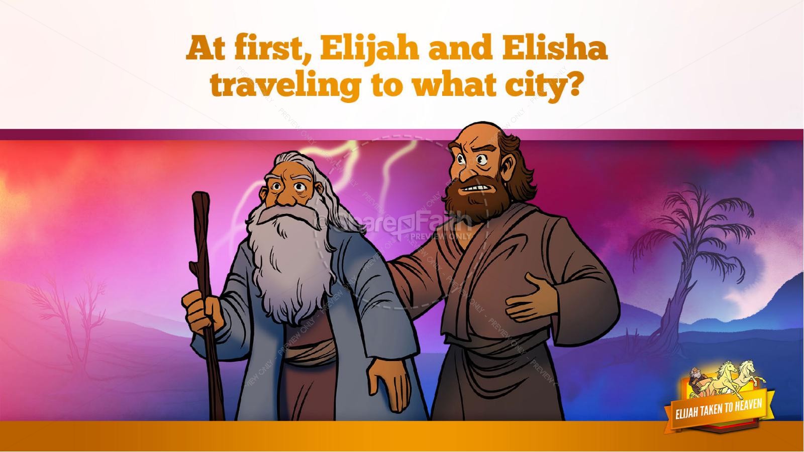 2 Kings 2 Elijah Taken to Heaven Kids Bible Story Thumbnail 11