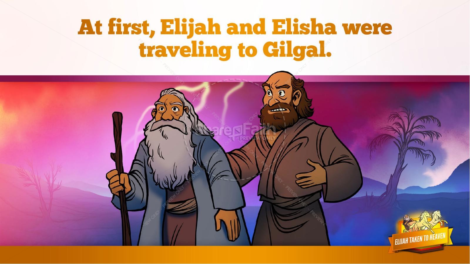 2 Kings 2 Elijah Taken to Heaven Kids Bible Story Thumbnail 12