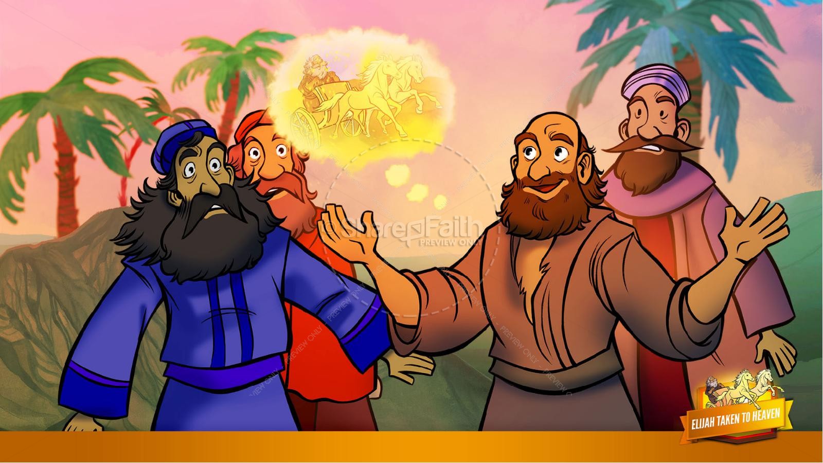 2 Kings 2 Elijah Taken to Heaven Kids Bible Story Thumbnail 34