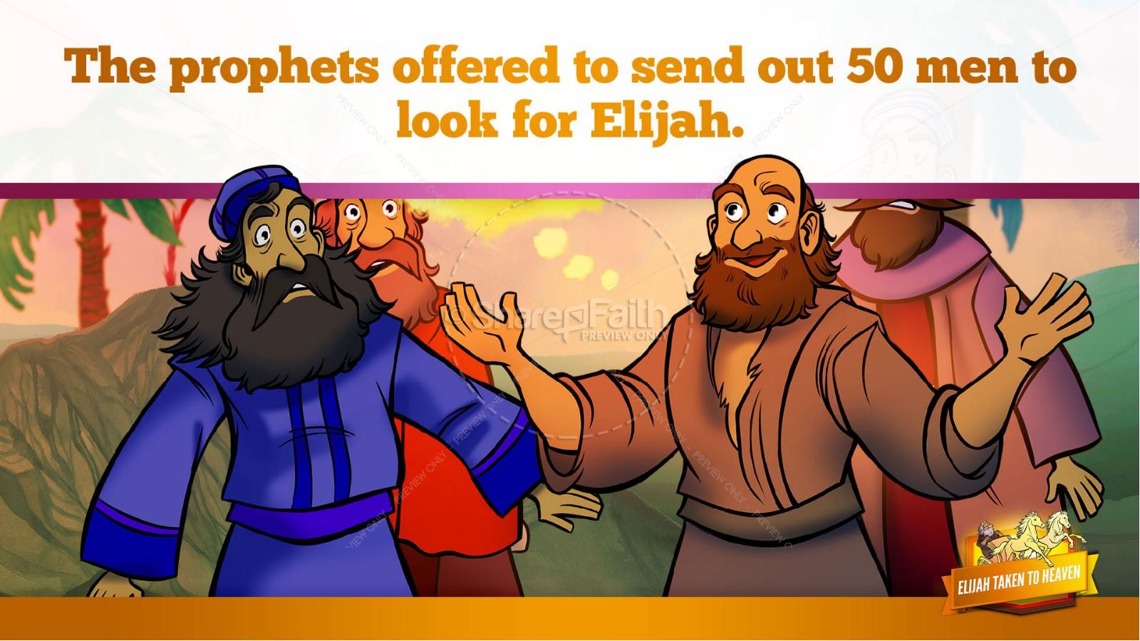 2 Kings 2 Elijah Taken to Heaven Kids Bible Story Thumbnail 36
