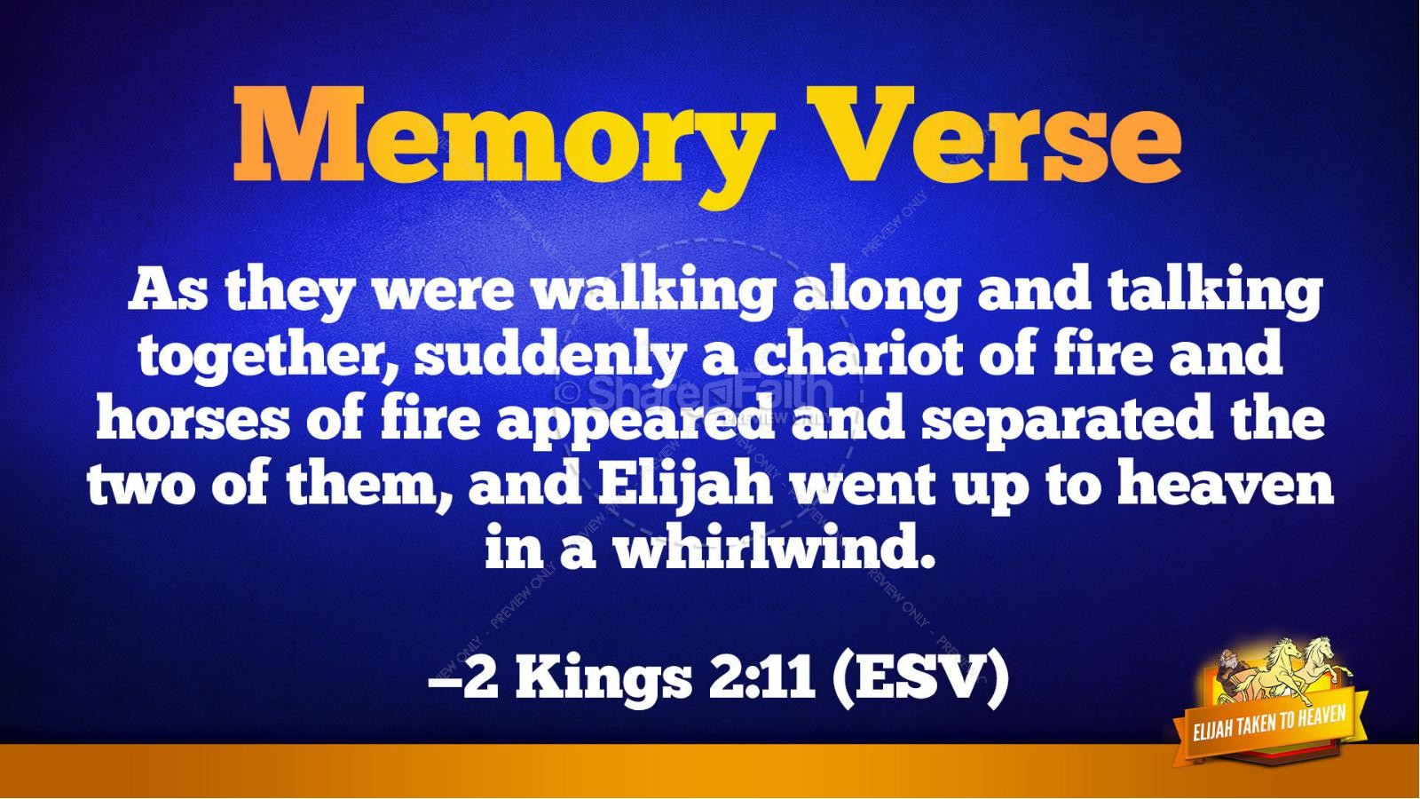 2 Kings 2 Elijah Taken to Heaven Kids Bible Story Thumbnail 40