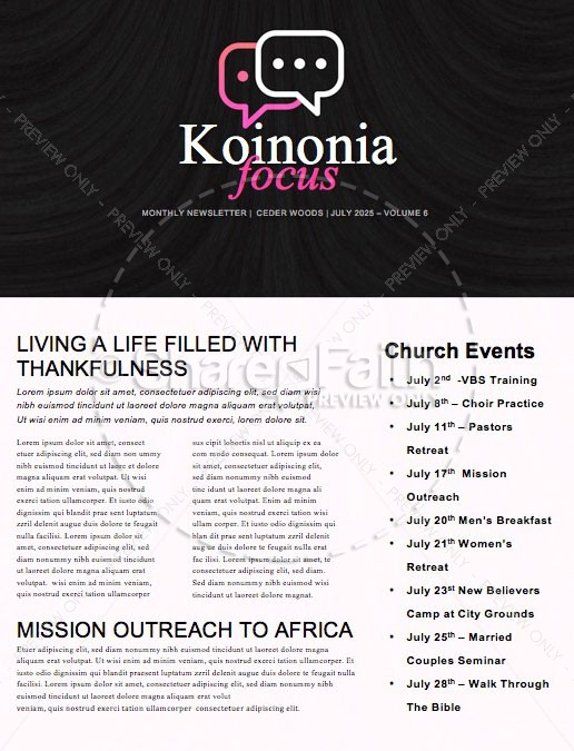 Let's talk Church Newsletter Thumbnail Showcase