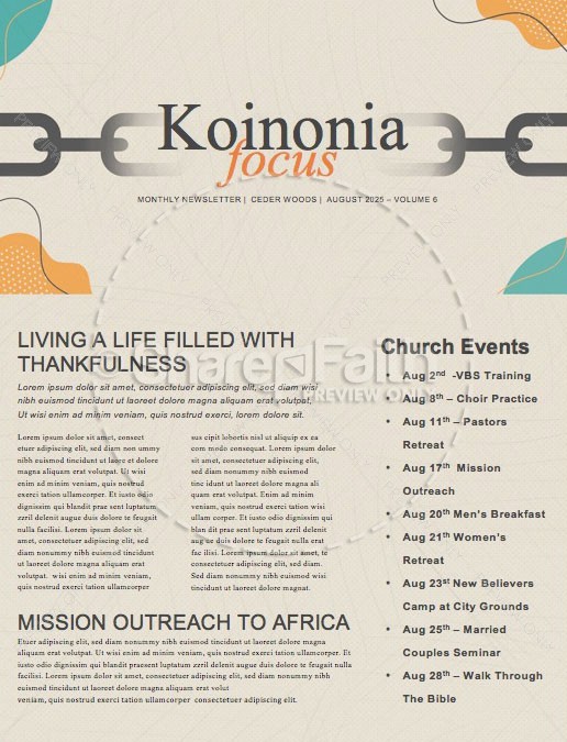 Celebrate Recovery Church Newsletter Thumbnail Showcase