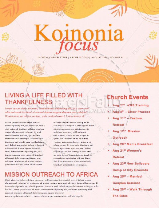Fall Ministry Launch Orange Church Newsletter Thumbnail Showcase