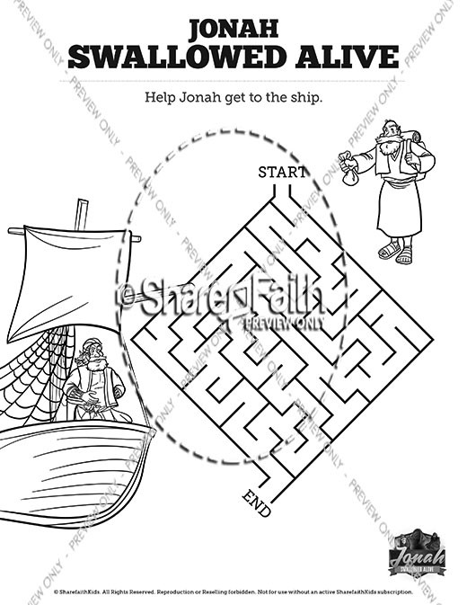 Jonah 1 Swallowed Alive Bible Mazes Thumbnail Showcase