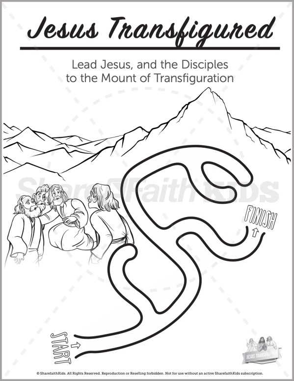 Matthew 17 The Transfiguration Preschool Mazes