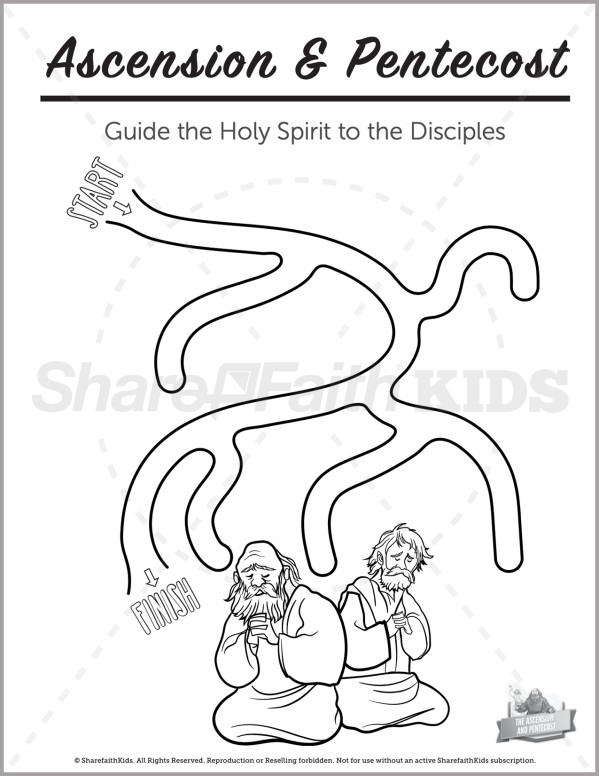 Acts 2 The Ascension and Pentecost Preschool Mazes Thumbnail Showcase