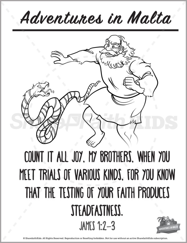 Acts 28 Adventures in Malta Preschool Coloring Pages Thumbnail Showcase