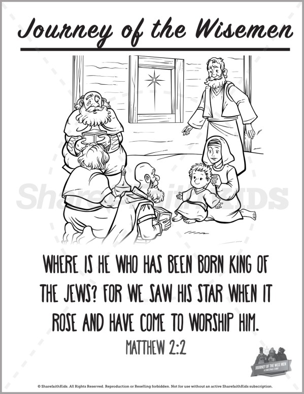 Matthew 2 Journey of the Wise Men Preschool Coloring Pages Thumbnail Showcase
