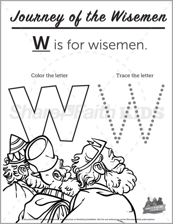 Matthew 2 Journey of the Wise Men Preschool Letter Coloring