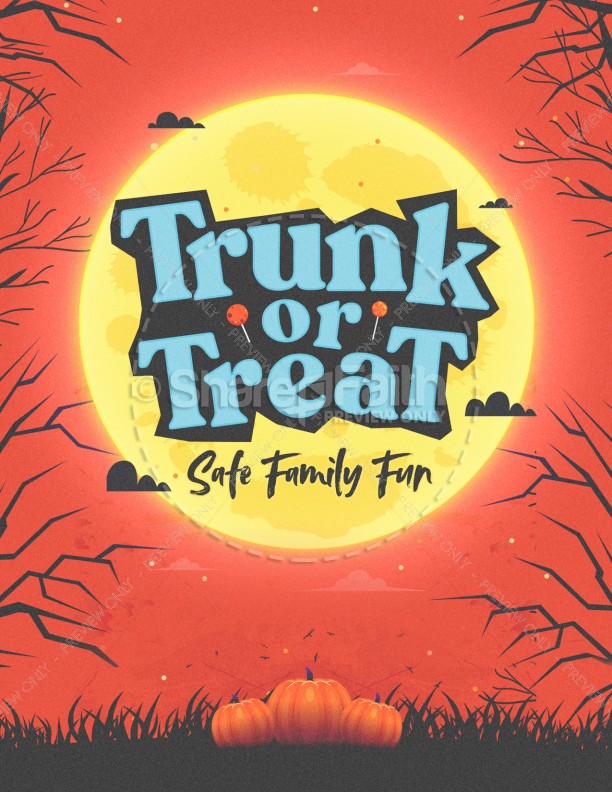 Trunk Or Treat Pumpkins Church Flyer Thumbnail Showcase