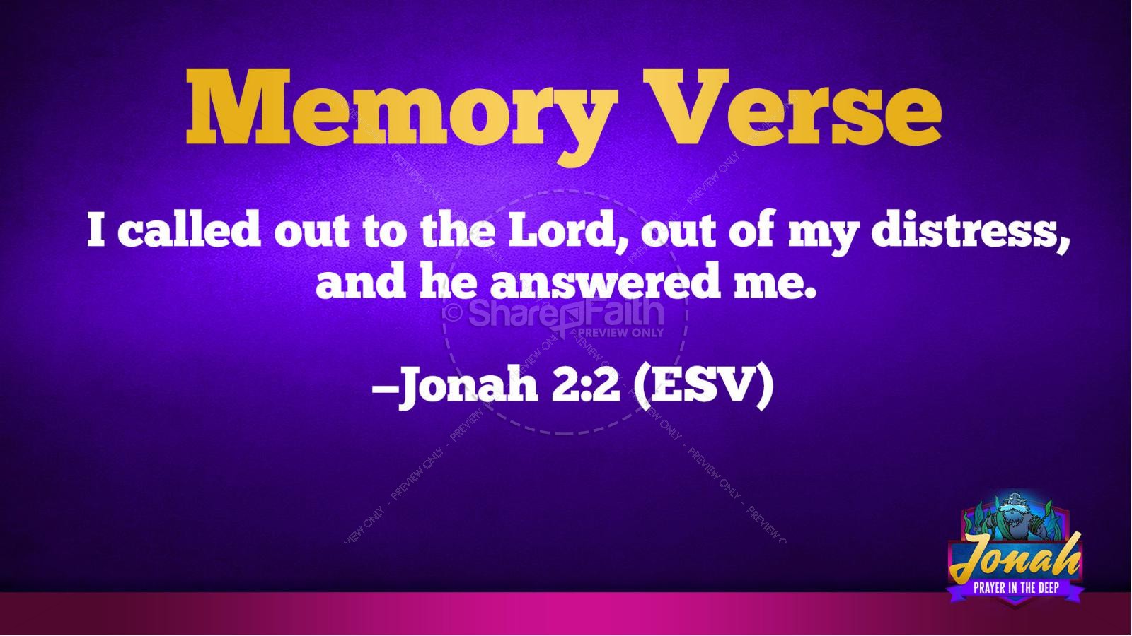 Jonah 2 Prayer in the Deep Kids Bible Story Thumbnail 40