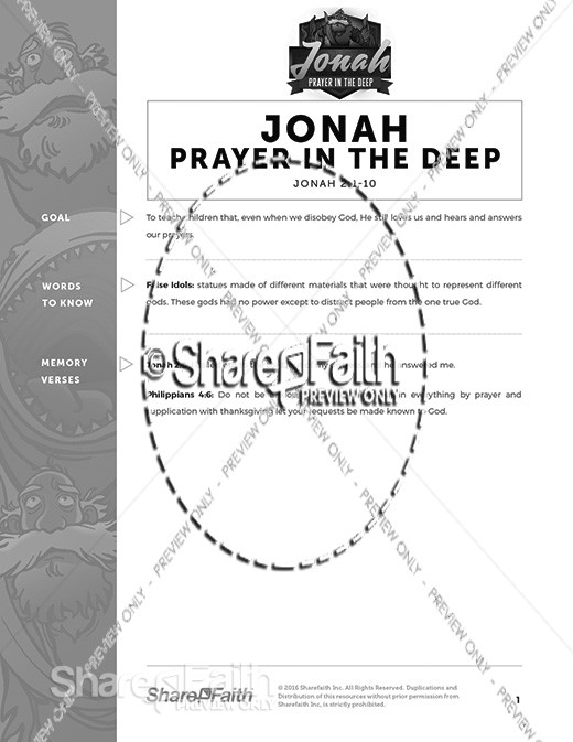 Jonah 2 Prayer in the Deep Curriculum