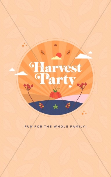 Harvest Party Orange Church Bifold Bulletin Thumbnail Showcase