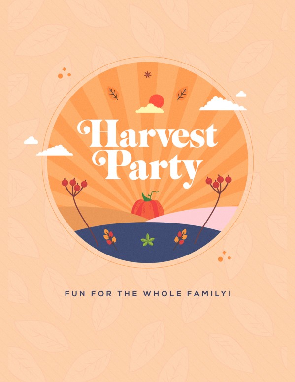 Harvest Party Orange Church Flyer
